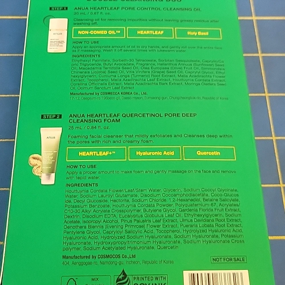 Anua Travel Size  Double Cleansing Duo Oil & Foam New Sealed Box